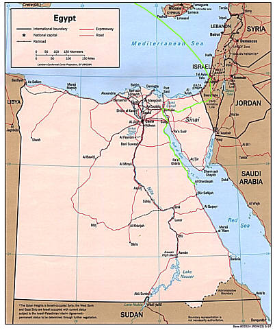Übersichtskarte Ägypten (Mausklick für große Ansicht)