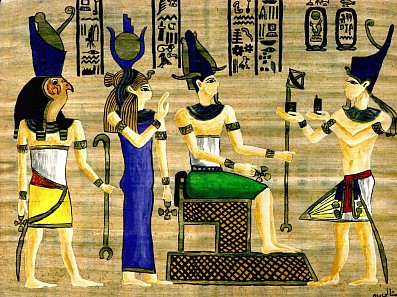 Aquarell auf Papyrus